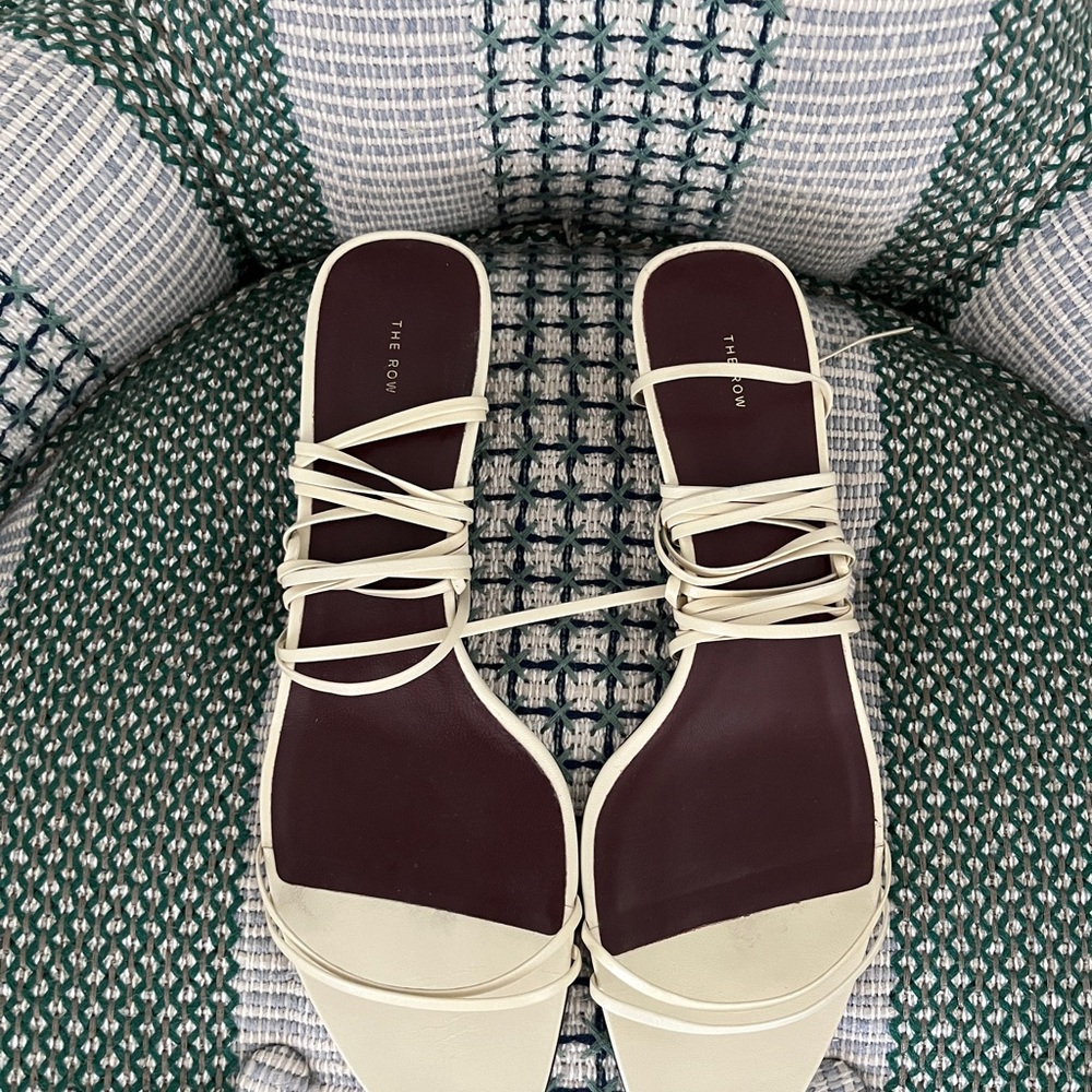 The Row Women's Cream Strappy Sandals